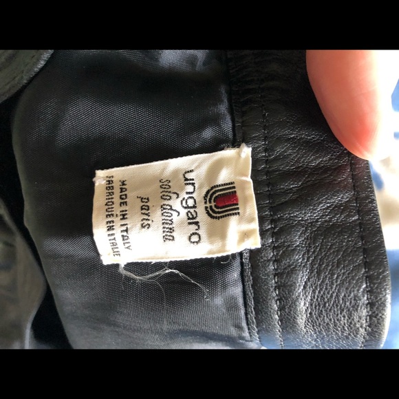 Vintage Ungaro Parallele Paris Leather Pencil Skirt size 10 - Picture 8 of 9